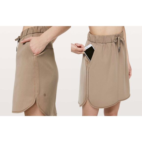 Lululemon On the Fly Woven Drawcord Skirt, Size 4, Frontier Tan $88 Athleisure - Picture 2 of 11